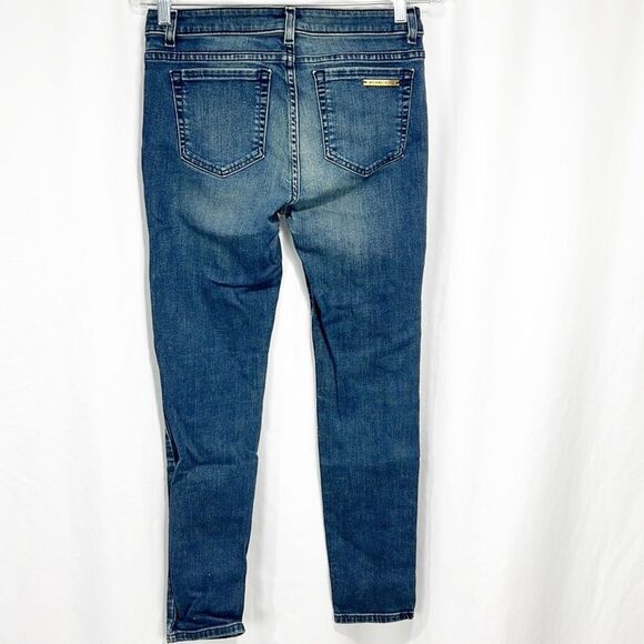 Michael Kors Women's Sz 12 Blue Medium Wash Denim Released Hem Izzy Skinny Jeans - Picture 7 of 11